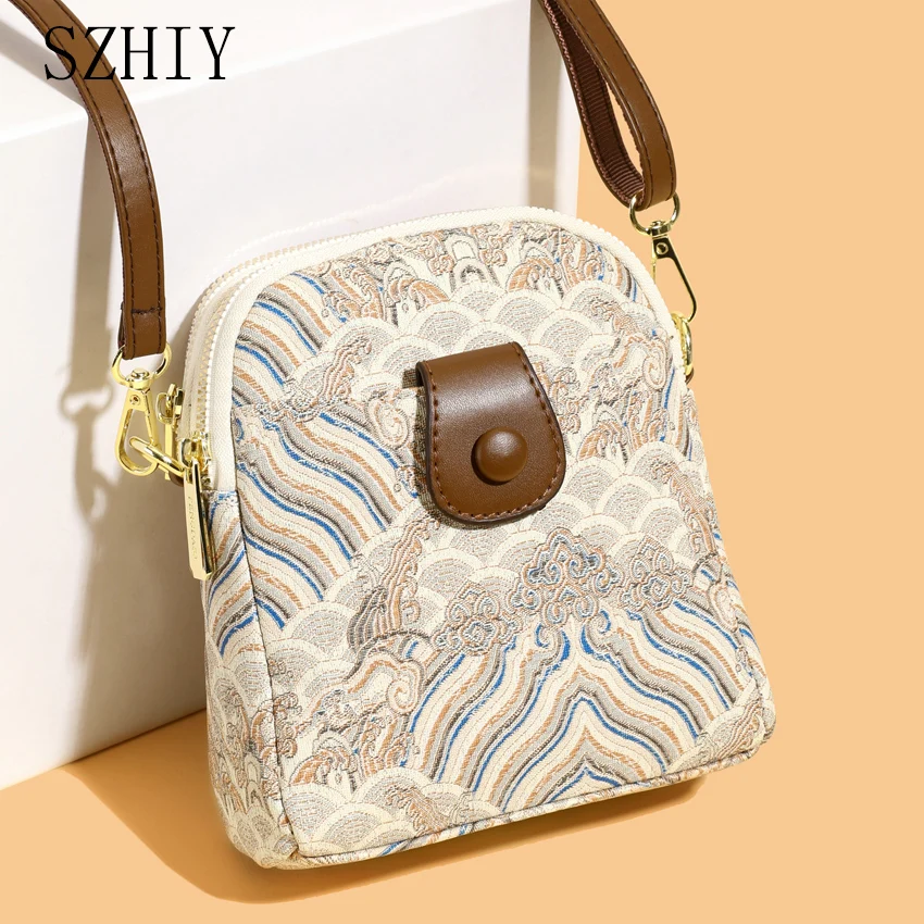 

Special Pattern Mobile Phone Pocket Ladies Diagonal Cross Bag Luxurious Designer Mobile Phone Wallet Travel Small Shoulder Purse