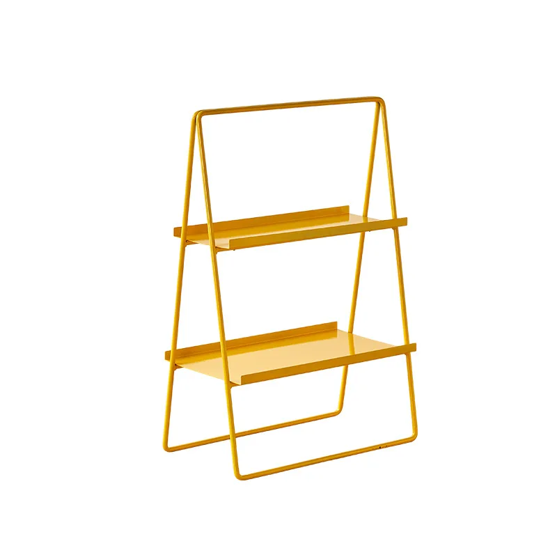 

Nordic Living Room Floor Shelf, Small Double Layered Dopamine Corner Storage Rack, Home Balcony Display Rack
