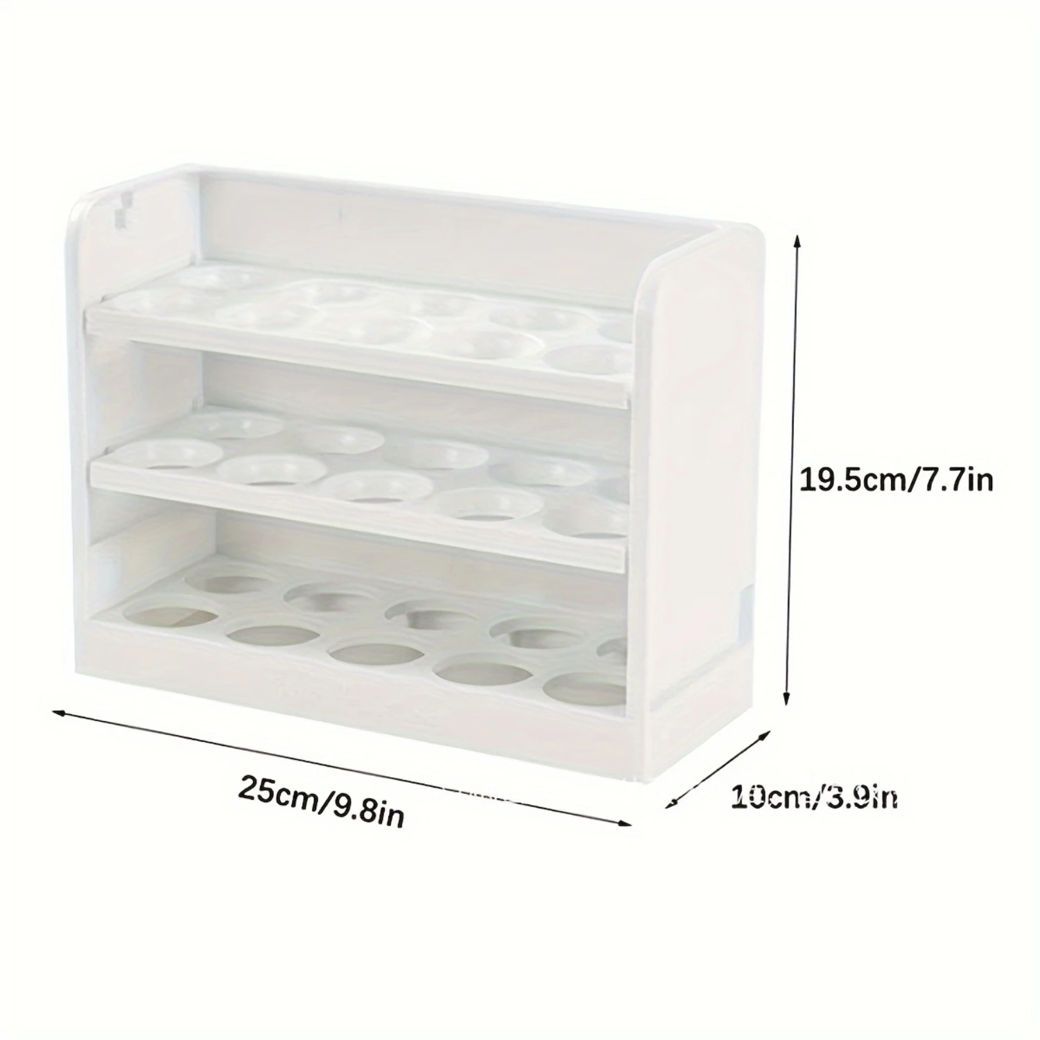 3-Layer Egg Holder for Refrigerator, Large Capacity 30-Cell Egg Tray, Reusable Food Contact Safe  Organizer