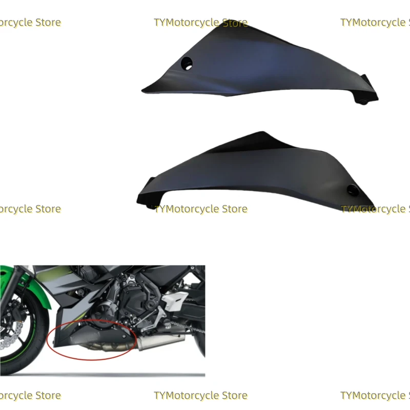 Matte black Engine Fairing Side Panels Exhaust Shield Plate Bottom Belly Cover Fit for Kawasaki ninja650 ninja 650 2017-2023