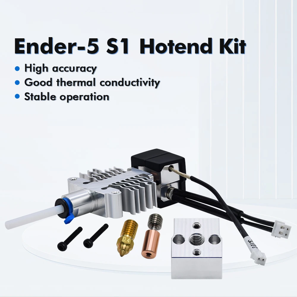 NEW Ender-5 S1 ​Hotend Kit Titanium Alloy+Copper Throat Heater Block Silicone Cover Ender-5 S1 3D Printer Parts