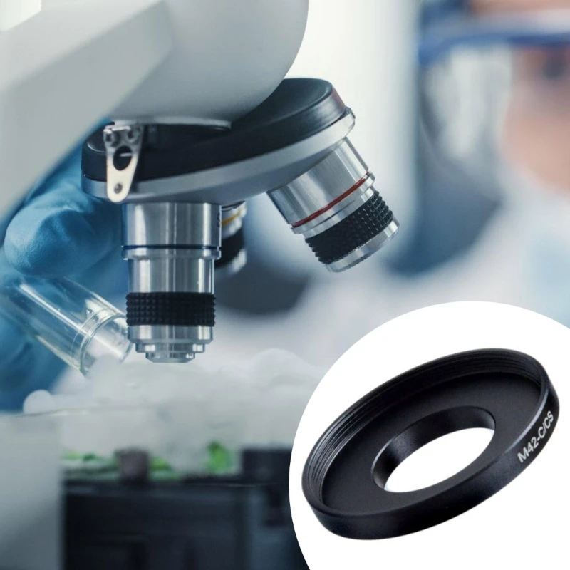 Adattatore per lenti per microscopio con attacco in alluminio da femmina a C maschio M42x0,75 mm