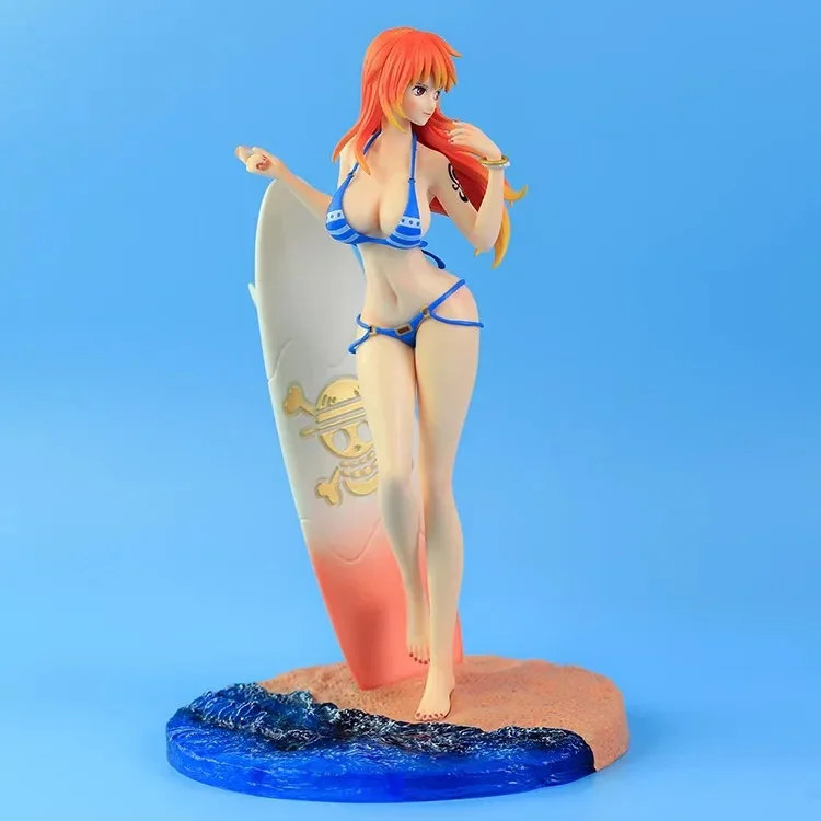 

Nami GK Model Toy Beach Surfing Swimwear Anime Summer Collectible Action Figure Beach Theme Ornament for Birthday Gift