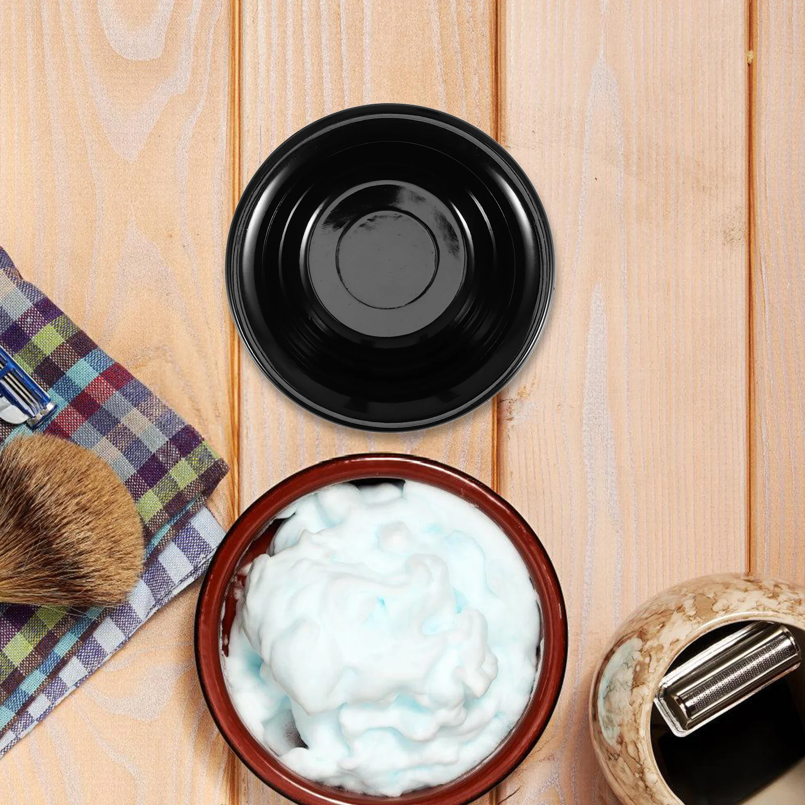 وعاء حلاقة للرجال، كوب حلاقة بلاستيكي قابل لإعادة الاستخدام، تصميم فريد من نوعه لقبضة مريحة وإنشاء رغوة فعال