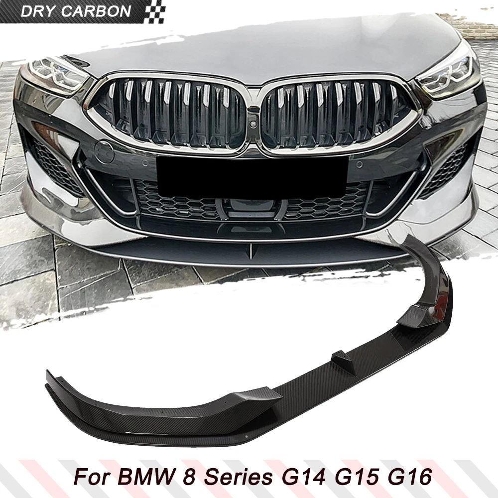 

DRY Carbon Fiber Car Front Bumper Lip Spoiler for BMW 8 Series G14 G15 G16 M Sport 2018-2022 Car Front Racing Body Kits Splitter