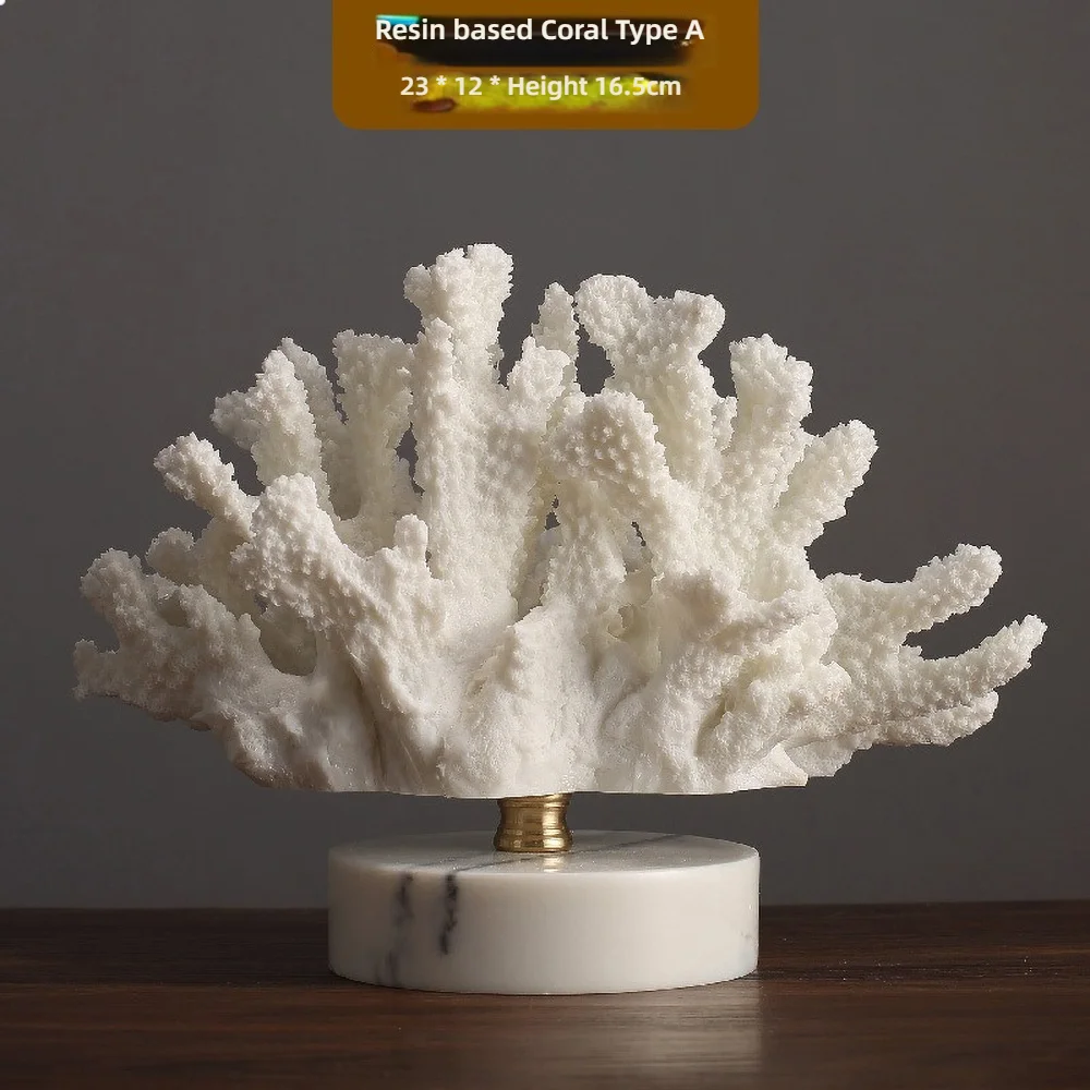 

Realistic Faux Coral Resin Sculpture - Hand-Painted Ocean Decor for Aquarium & Coffee Table, Non-Toxic Sea Life Art Gift