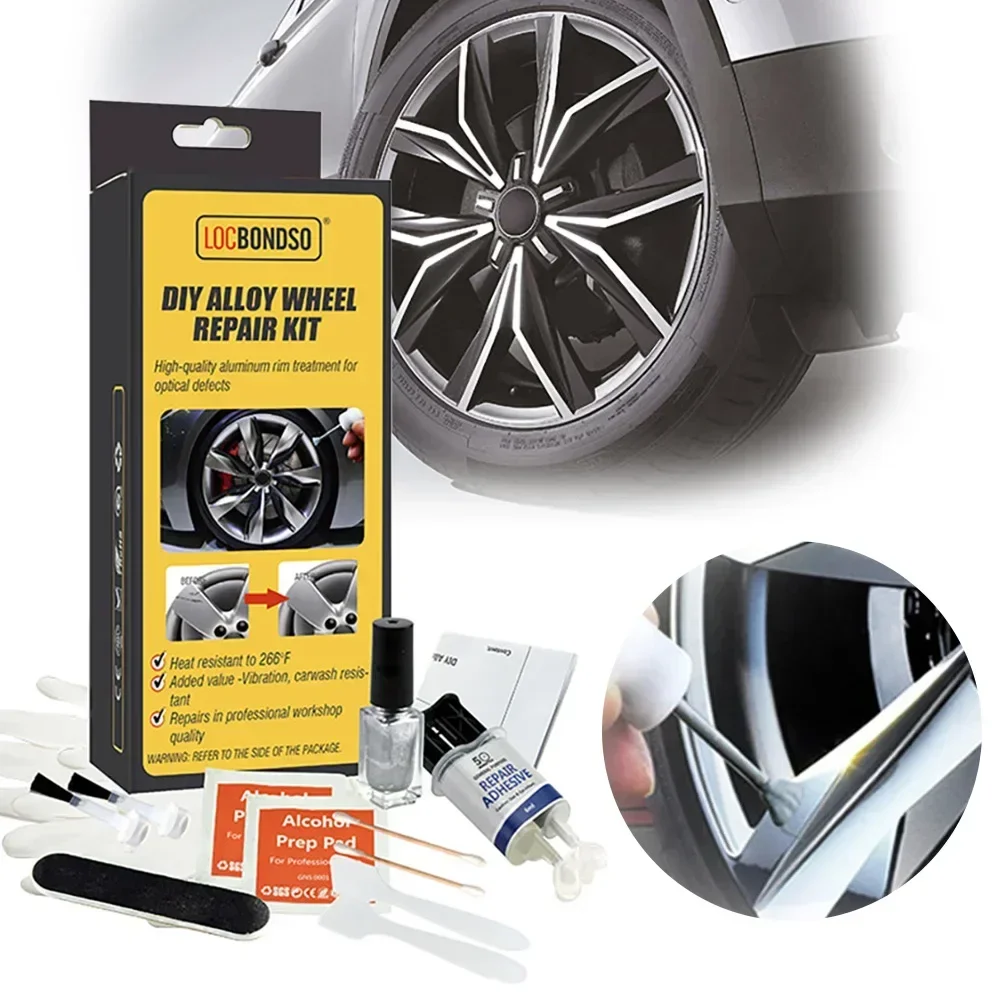 Aluminum Alloy Car Wheel Repair Kit Washable Auto Wheel Rims Repair Tool Set Dent Scratch Restore Wheel Rim care Accessories