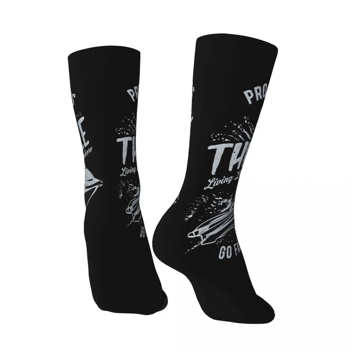 Funny Happy Full Throttle Jet Ski Pro Watercross Men's Socks Vintage Harajuku Full Throttle Street Style Novelty Casual Crew