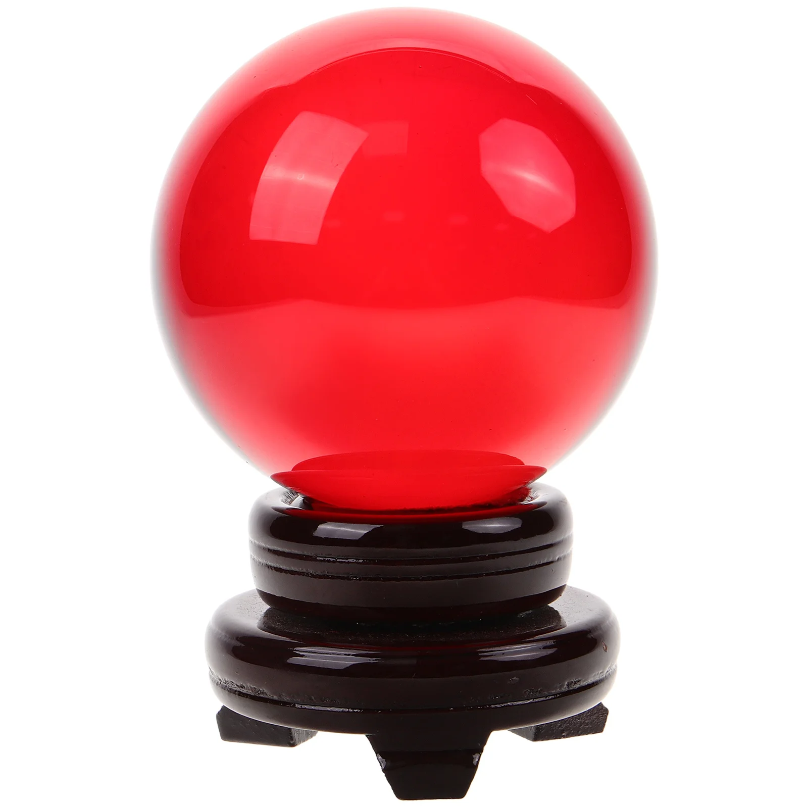 

1Set Glass Ball Desktop Ornament Bright Color Wooden Stand Decorative Glass Sphere Home Adornment Modern Elegant
