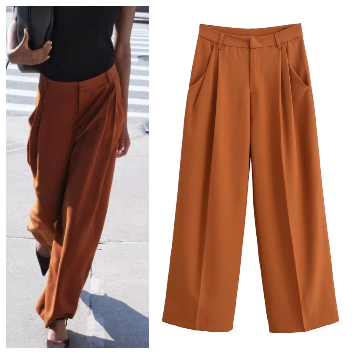 

Spring and autumn fashion all-match straight wide-leg pants women's new loose high waist casual pants