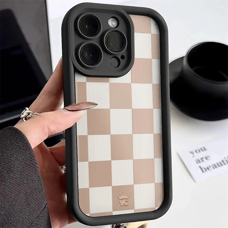 VELVET CAVIAR Phone Case For IPhone 16 15 14 13 12 11 Promax XS XR 8 PLUS SE Nude Vibe Checker Cover High-end USA Popular Cases