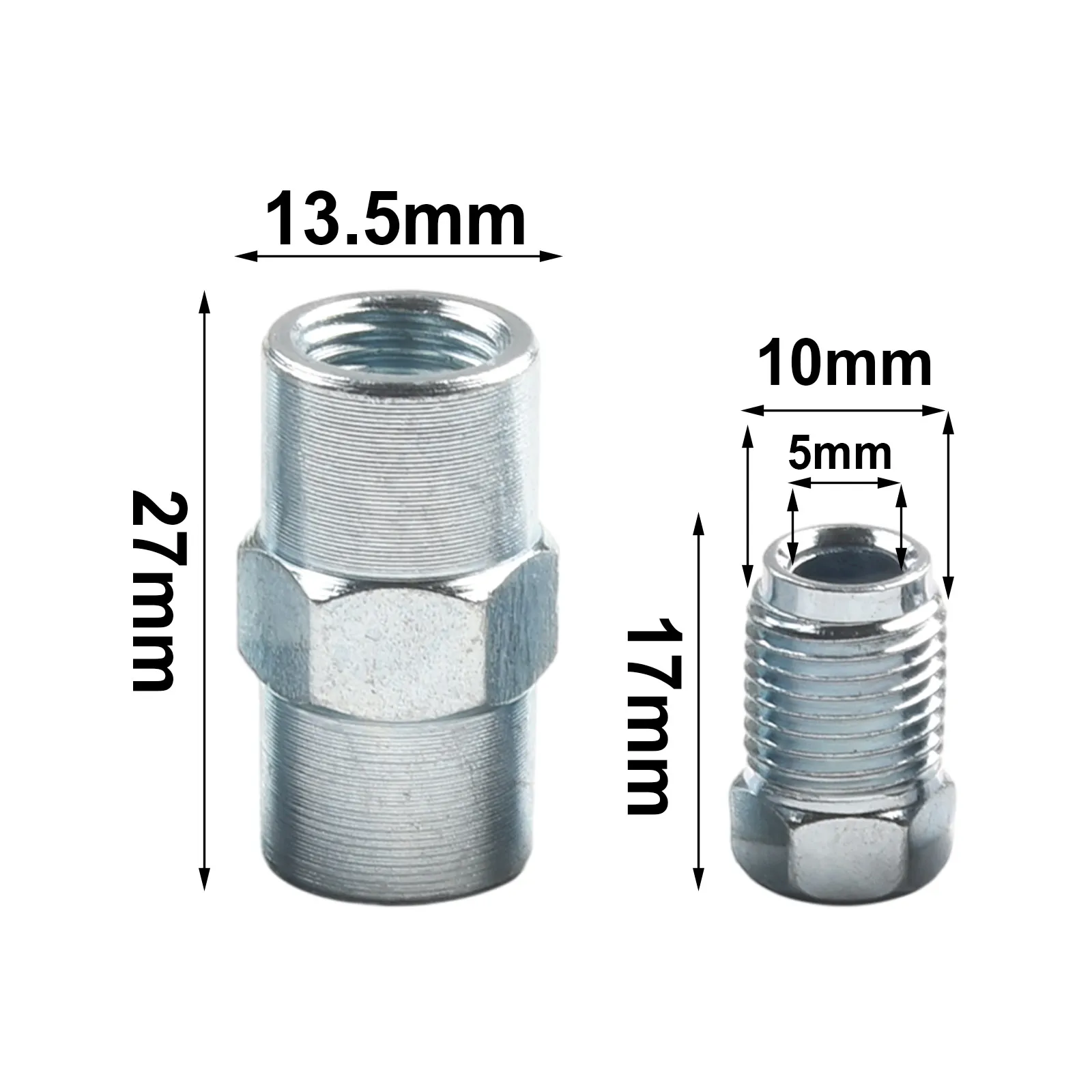 2 X 10mm Female Brake Pipe Connectors+4 X 10mm Male Brake Nuts Short Brake Line Fitting Kit For Inverted Bell Mouth Of 3/16 Pipe