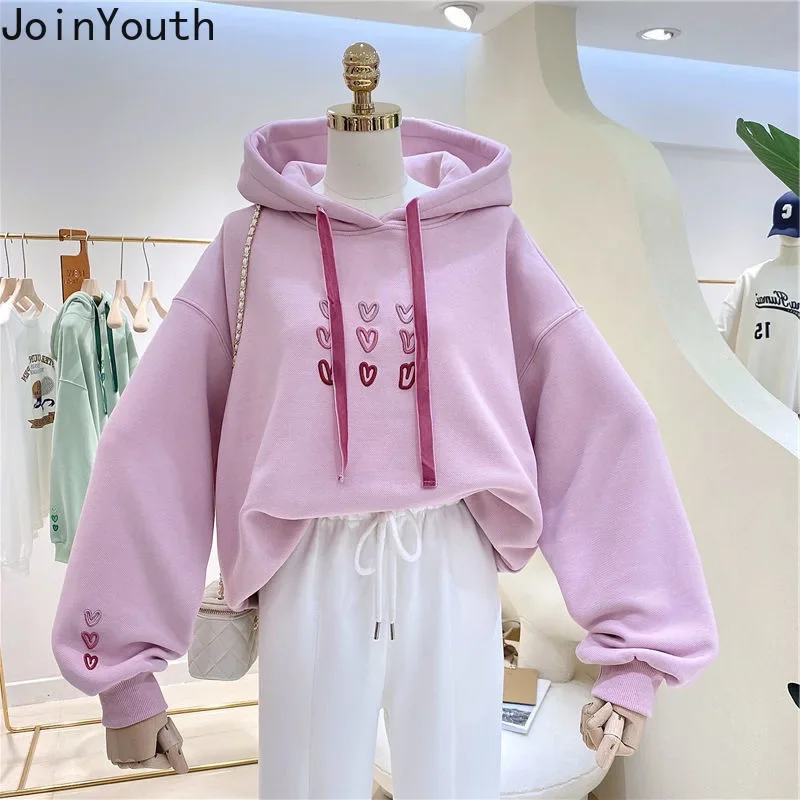 Joinyouth Winter Clothes Women Hooded Thicked Sweatshirt Loose Casual Oversized Tops Mujer Chic Embroidery Korean Hoodies 99647