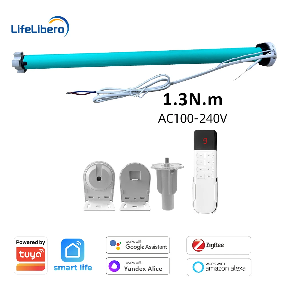 Tuya Zigbee – rideau roulant intelligent filaire, moteur pour Tube en aluminium de 37 38mm, volet roulant télécommandé Alexa avec groupe d'app