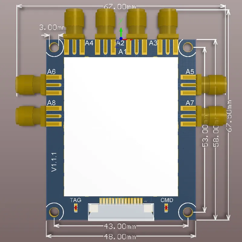 Multi-channel 8-port Ultra-high Frequency UHF-RFID Radio Frequency Identification UART Serial Port Reader/writer Head Module