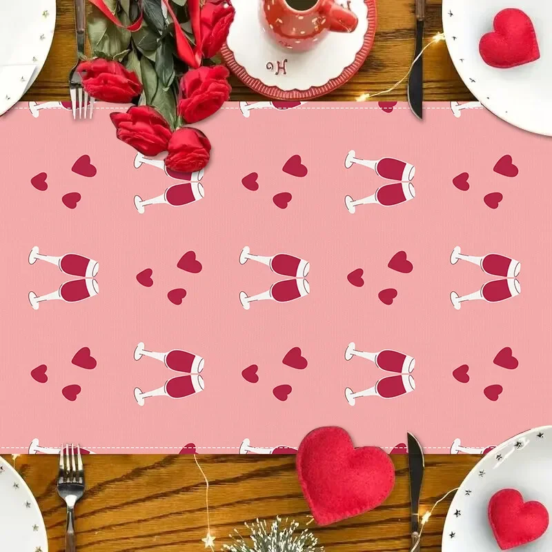 TZ01-ANue Tischfahne, Tischdecke für Feiertage, Esstisch, Dekoration, Teeflaggenunterlage, bedruckte Tischdecke aus Leinen