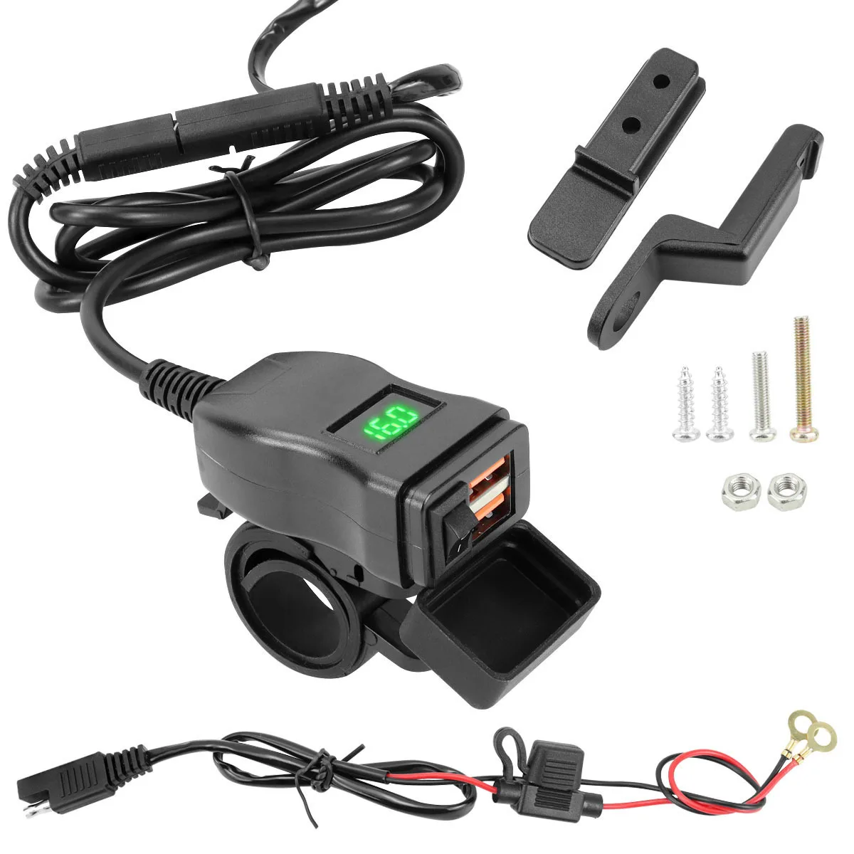 Digital Voltmeter Dual USB Car Charger Waterproof Rated with For qc3.0 Support 5V 3.4A 9V 2A 12V 1.5A Output Modes