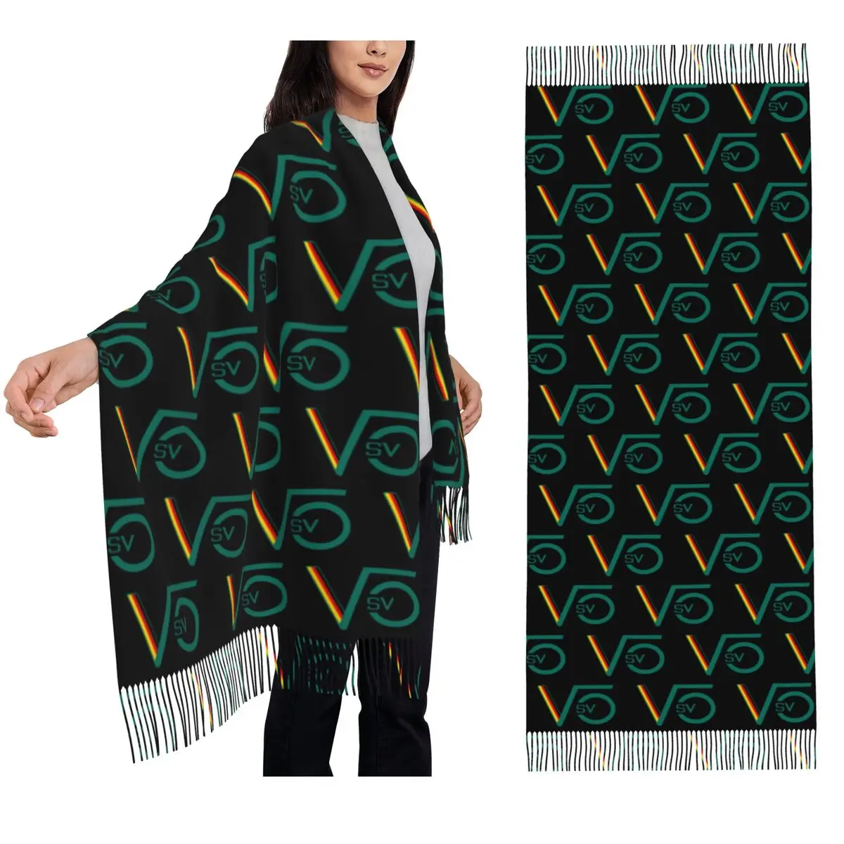 

Sebastian Vettel Logo SV5 F1 2022 Scarf Tassel Scarves for Women Soft Warm Shawls and Wraps Large Fall Winter Shawl Wrap