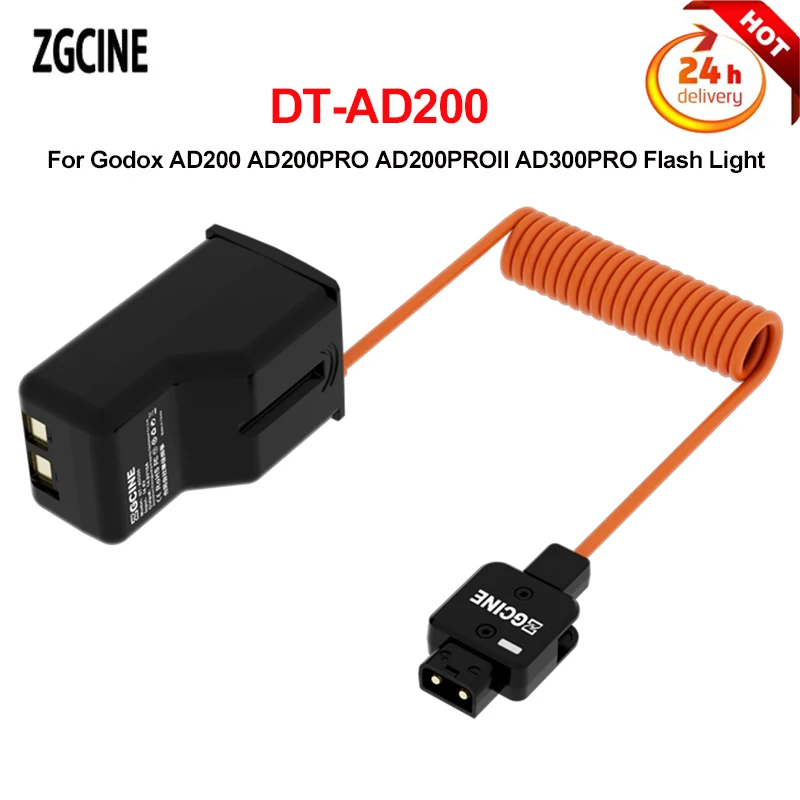 ZGCINE DT-AD200 Dummy Battery for Godox AD200/AD200Pro/AD300Pro/AD200Pro II Flash Light 23.5 Inch Length