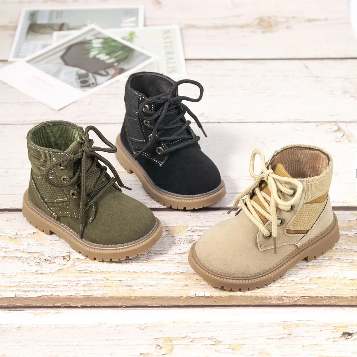 Botas Autumn Spring Casual Sneakers Boots Baby Kids Short Boot Boys Shoes Child Side Zipper Solid Color Boot Toddler Desert Shoe