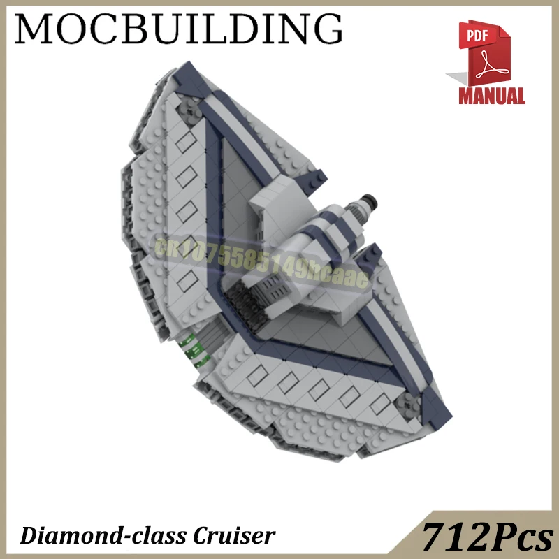 

Diamond-class-Cruiser Spaceship MOC Building Block Bricks Technology Sci-fi Space Movie Scene Construction Toys Gift