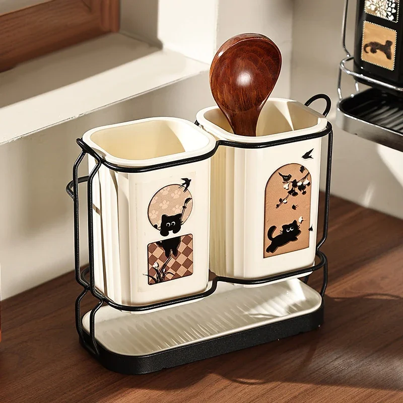 젓가락 용기 주방 숟가락 보관 용기 가정용 보관 랙 젓가락 바구니 주방 젓가락 용기