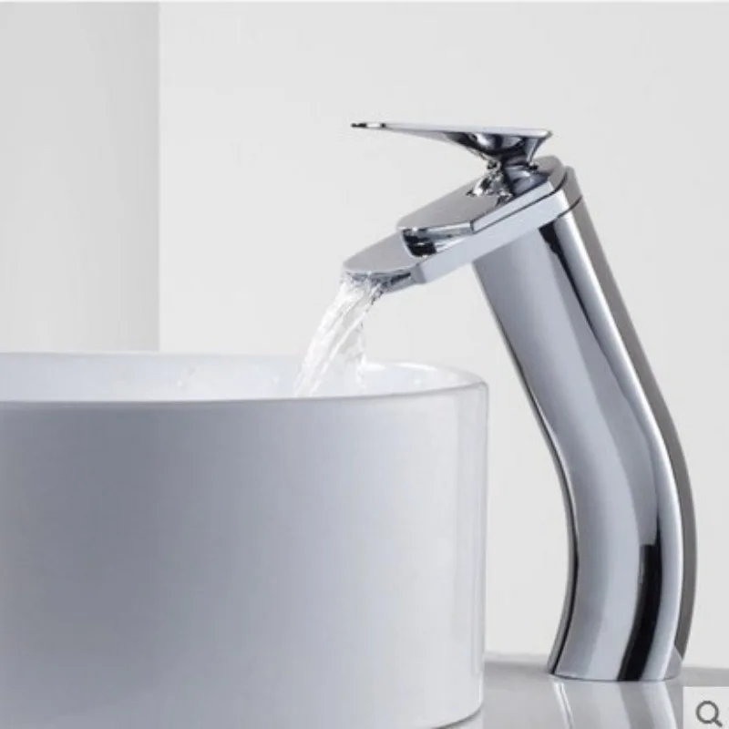 Niche Creative Waterfall Faucet, Countertop Basin Hot and Cold Faucet, Household Bathroom Basin Brushed Faucet