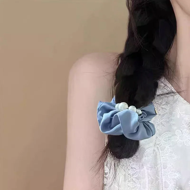 Elegante Perlen Großes Scrunchie Haarband Für Frauen Süße Haarschmuck Gummibänder Pferdeschwanzhalter Haargummi Haarschmuck