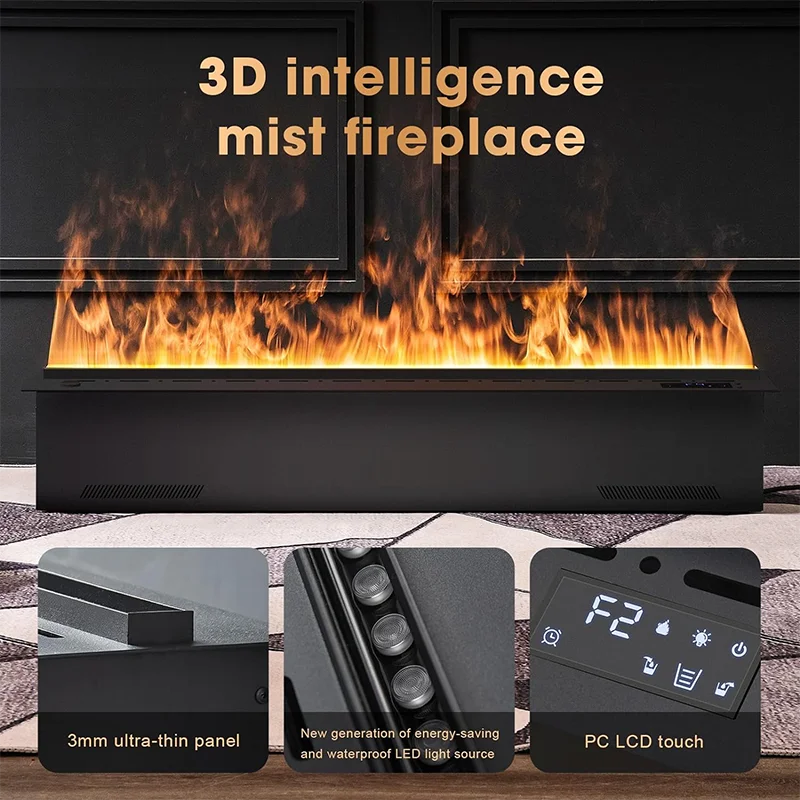 Electric Fireplace 3D Water Mist Fireplace Embedded Realistic Mist Flame Remote Control APP Interior Decoration Steam Fireplace