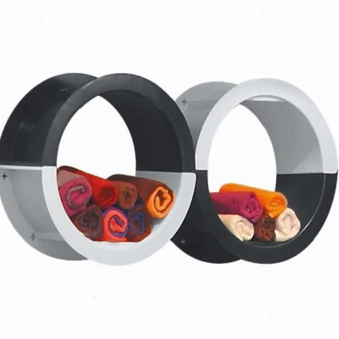 

Round hair salon towel cabinet wall barber shop towel rack