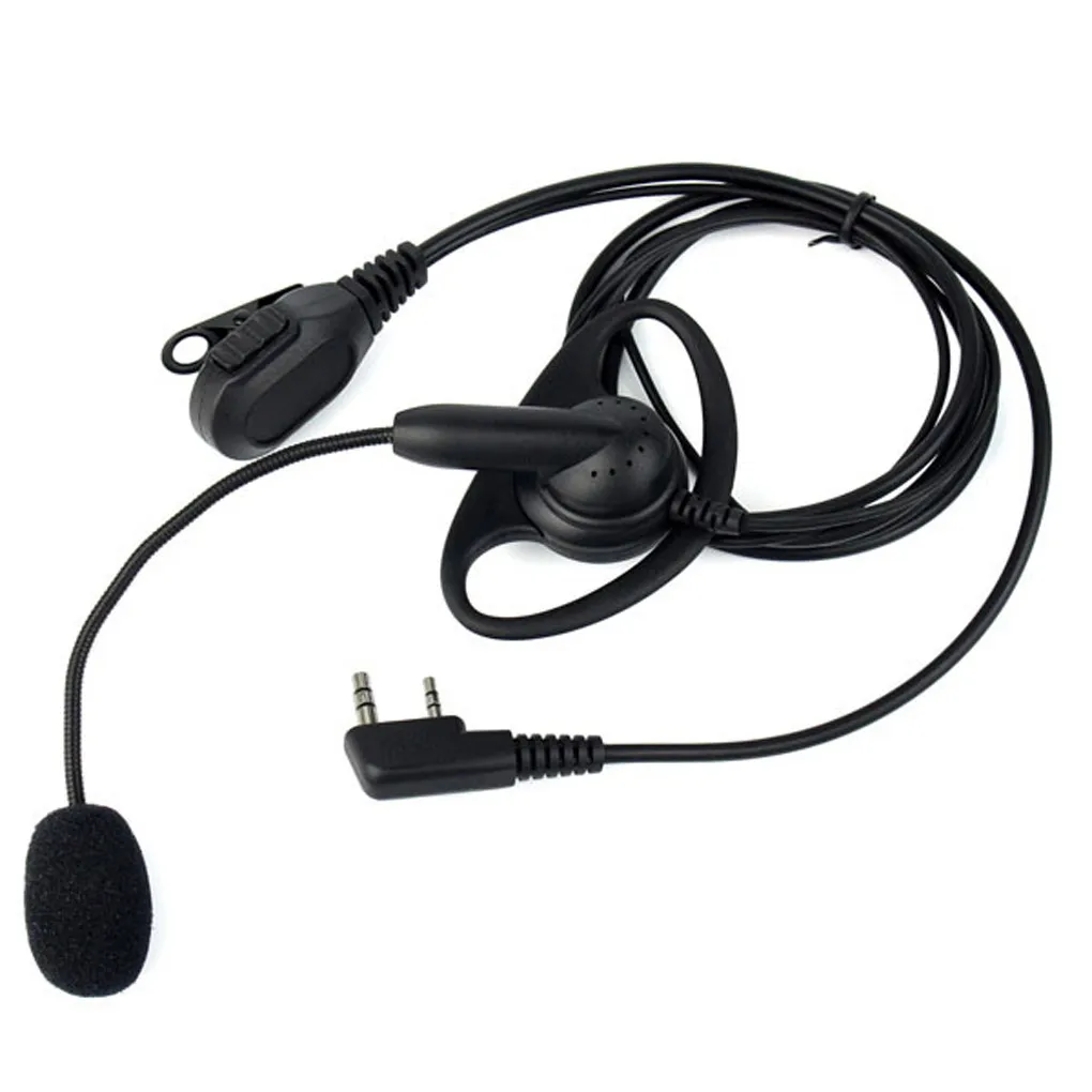 

D-Shape PTT Earpiece Headset With Boom Mic for Kenwood Two Way Radio for BAOFENG Radios UV-5R 777 888s
