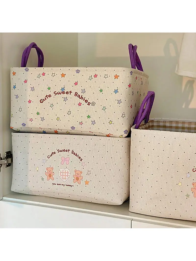 thiened-waable-fabric-storage-basket-cartoon-pattern-toy-sna-organizer-staable-vehicle-miscellaneous-storage-basket
