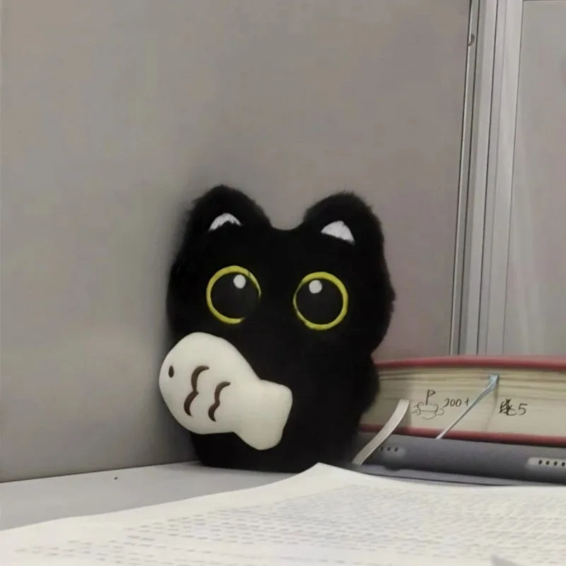 1pcs 2Pcs Cool Plush Black Cat Doll Toy Keychain Bag Pendant Charms Car Keyring Accessories for Women Couples Kawaii Gift