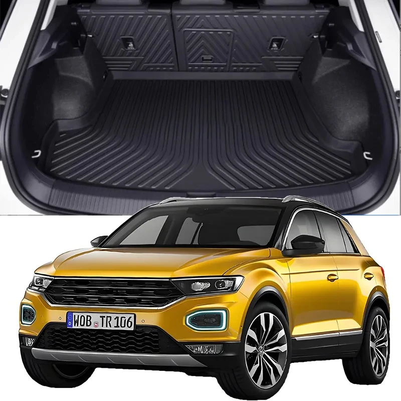 Upgrade TPE Car Rear Trunk Mats Storage Pads Cargo Tray Dustproof Waterproof Protecion Cushion For Volkswagen T-ROC 2018-2024