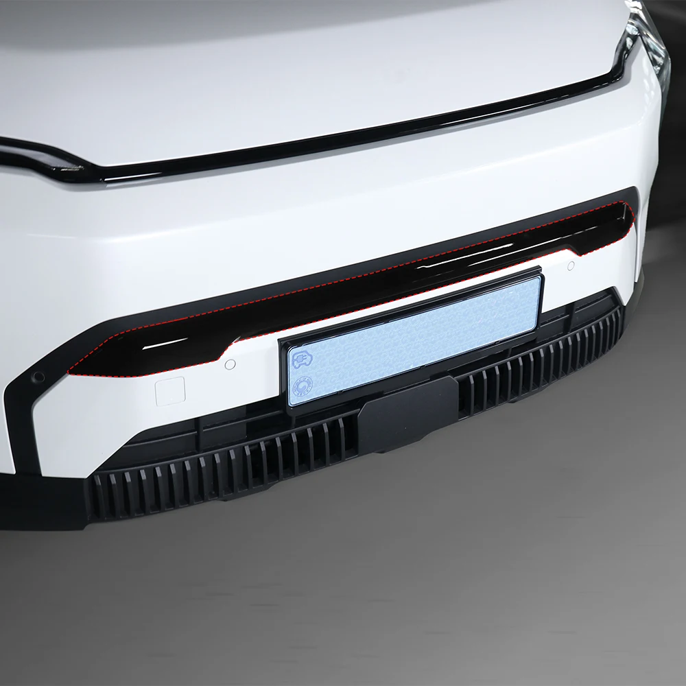 

Front Bumper Mesh Decorative Stripes Mouldings LHD RHD For Tuning Kia EV3 2024 2025 Carbon Fiber Piano Black Car Exterior