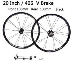 Brand New 3 Colors 20 Inch 406mm Folding Small Wheels Bike Alloy Bmx Bicycle Clincher Rims Wheelset MTB 20er 100/130