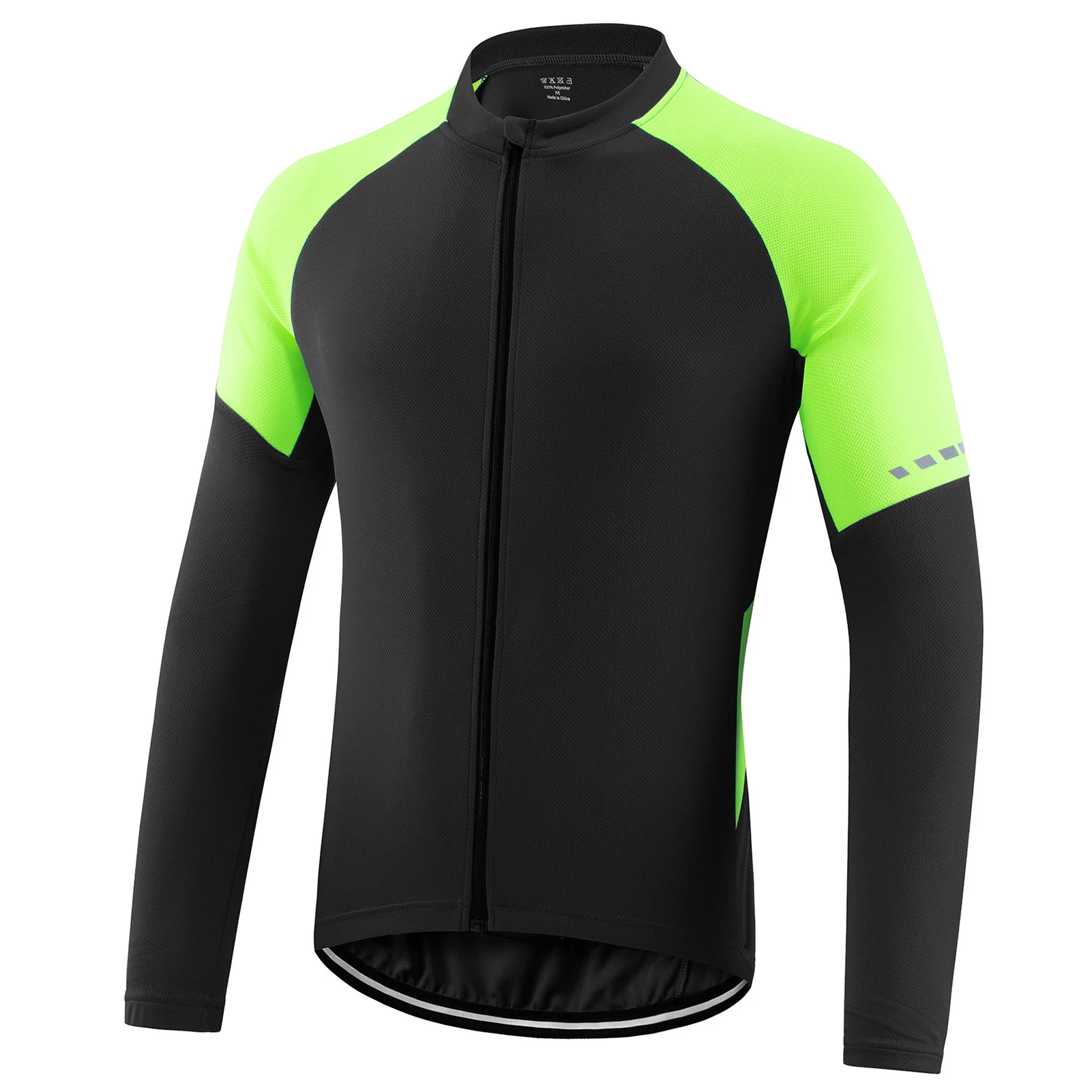 Basic fietsshirts voor heren, met lange mouwen en reflecterende strepen, lichtgewicht en ademend, ideaal voor fietsen.