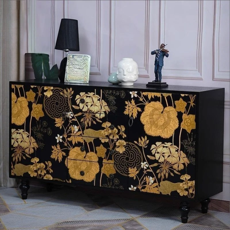 

Vintage storage cabinet Multifunctional solid wood sideboard against the wall Medieval sideboard storage cabinet