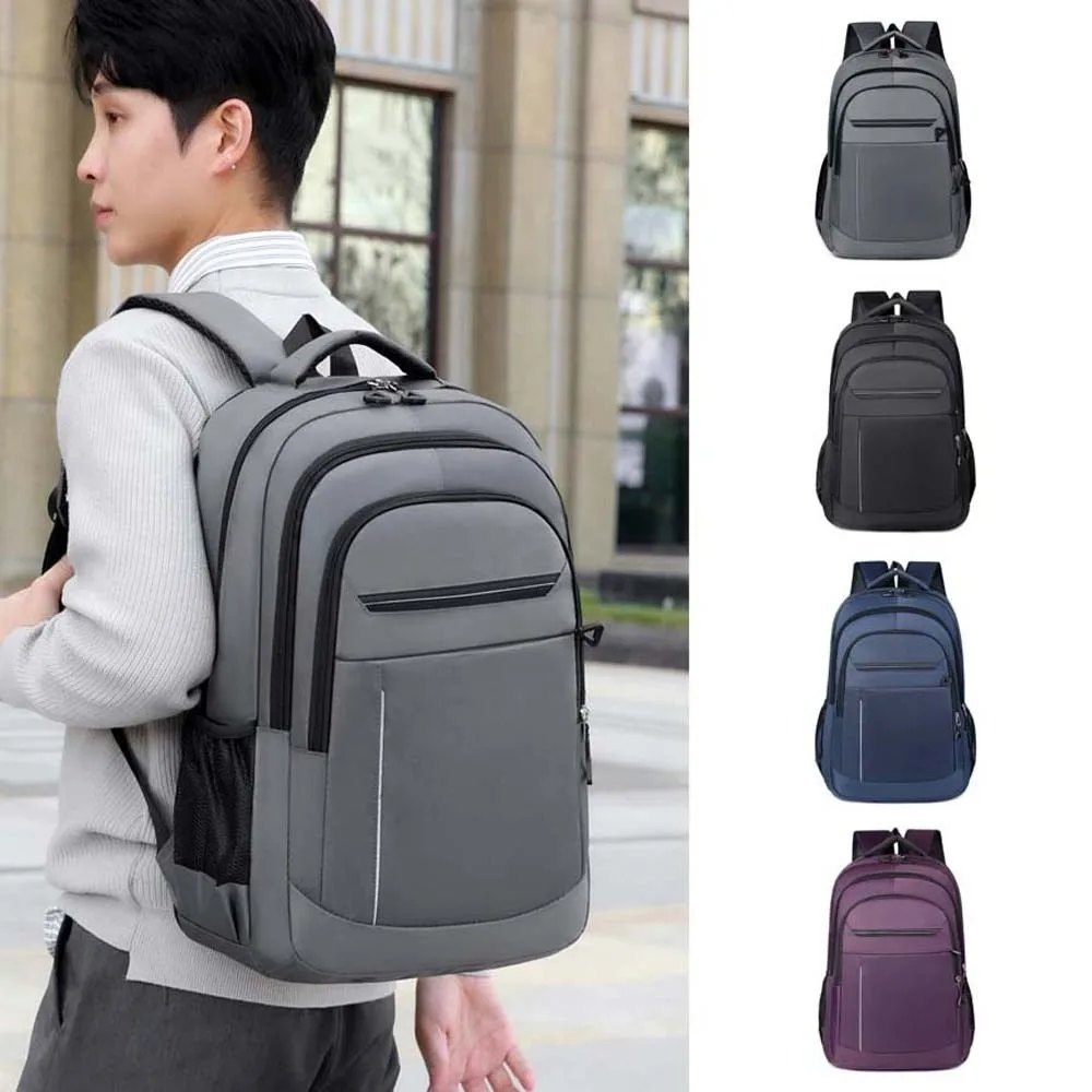 

Lightweight Men's Business Backpack Minimalist Anti-splash Water Oxford Cloth Laptop Bag Scratch Prevention Solid Color