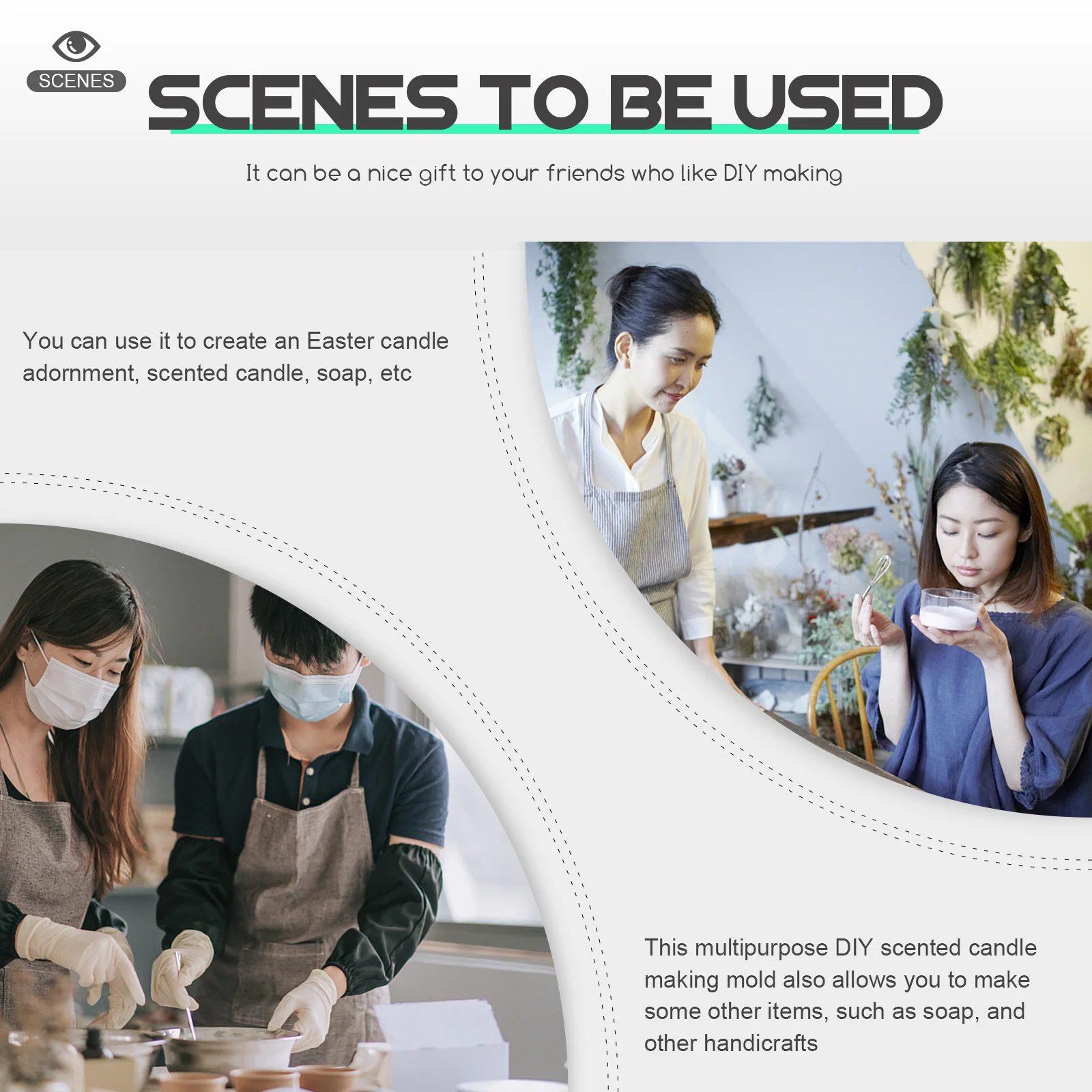 

Lovely Silicone Easter 3D Diy Mold For Scented Candles Soaps Handicrafts Creative Desktop Ornament Easy Demoulding