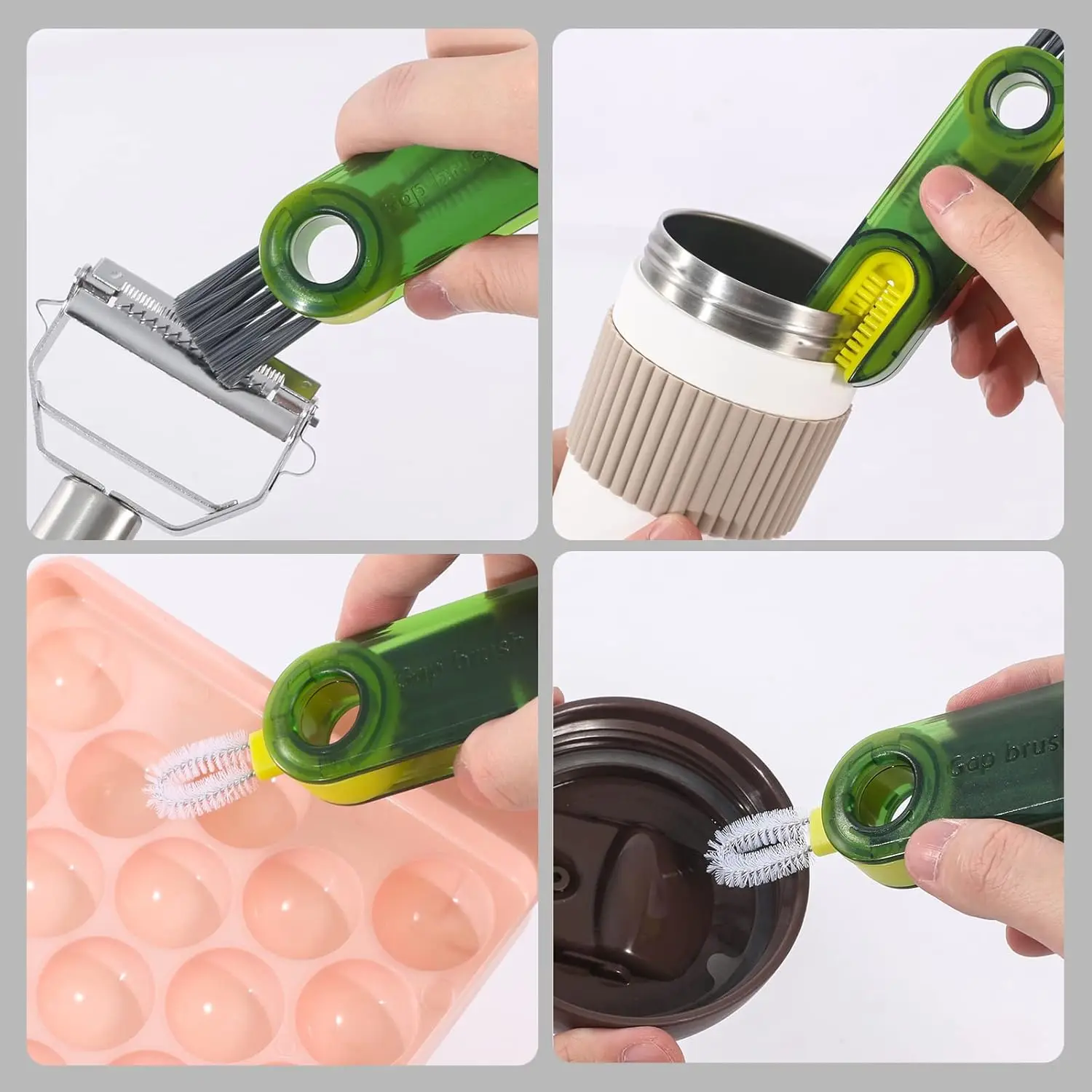 3 in 1 Multipurpose Cleaning Brush Multipurpose Bottle Gap Corner Cleaner Brush Magic Water Bottle Cup Lid Detail Cleaner Tools