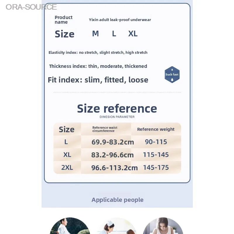 Adult Washable Incontinence Underwear High Waist Cotton Reusable Leakproof Absorbent Quick Dry Briefs Overnight Heavy Breathable