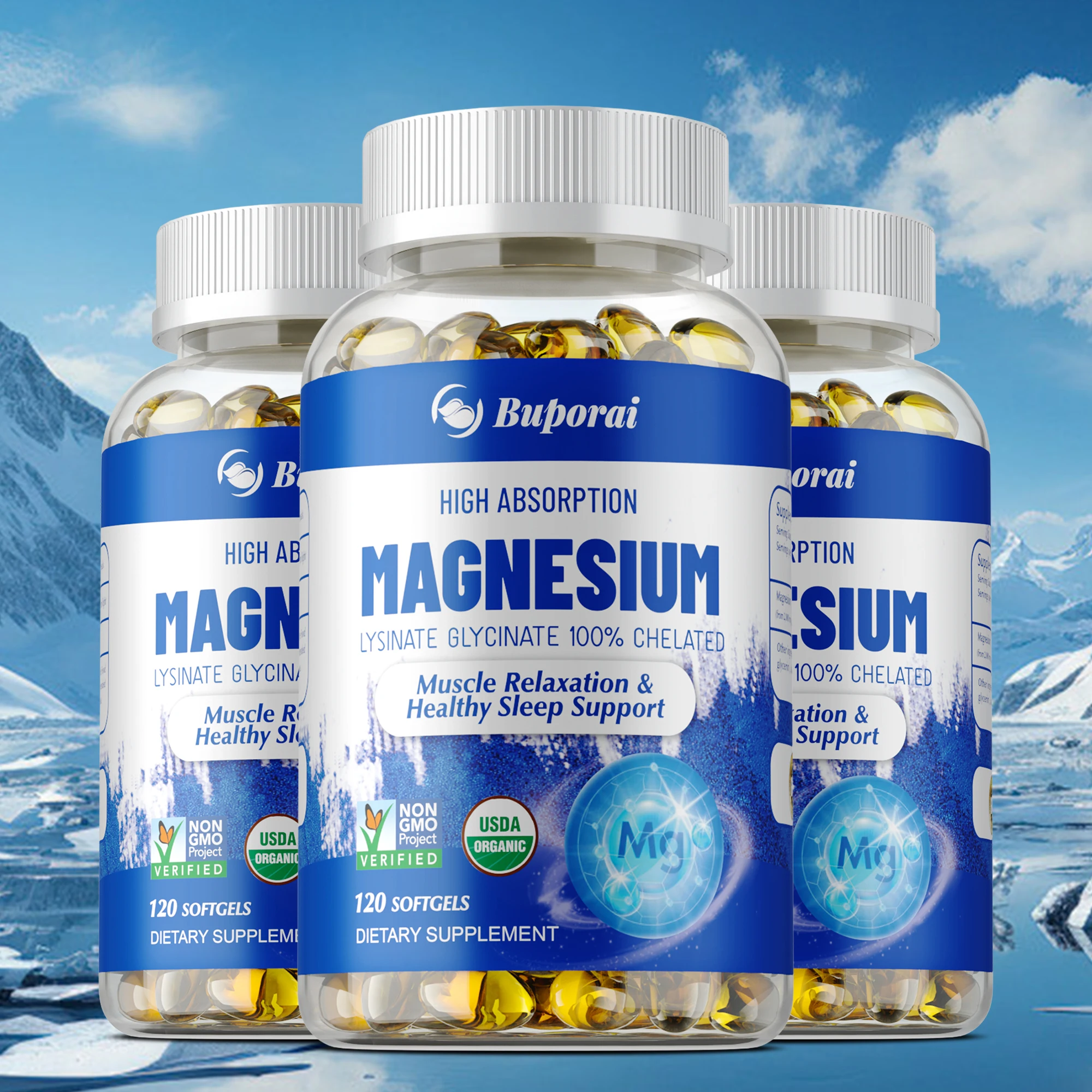 Magnesium Capsules - Deep Sleep & Stress Relief Aid, Muscle Relaxation & Nervous System
