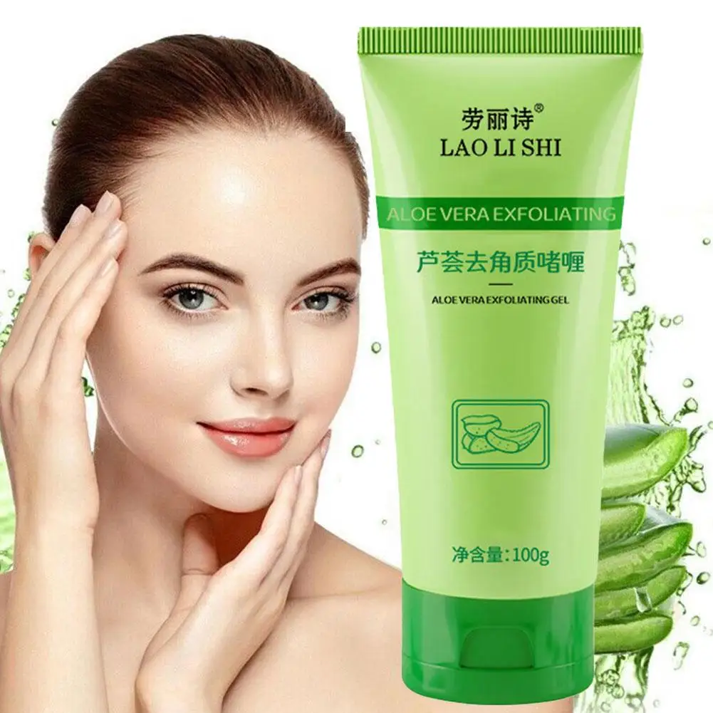 Peeling Aloe Vera Gel Quick Exfoliating Facial Scrub Deep Cleaning Facial Exfoliation for All Skin Type Smooth Moisturizing Q0R0