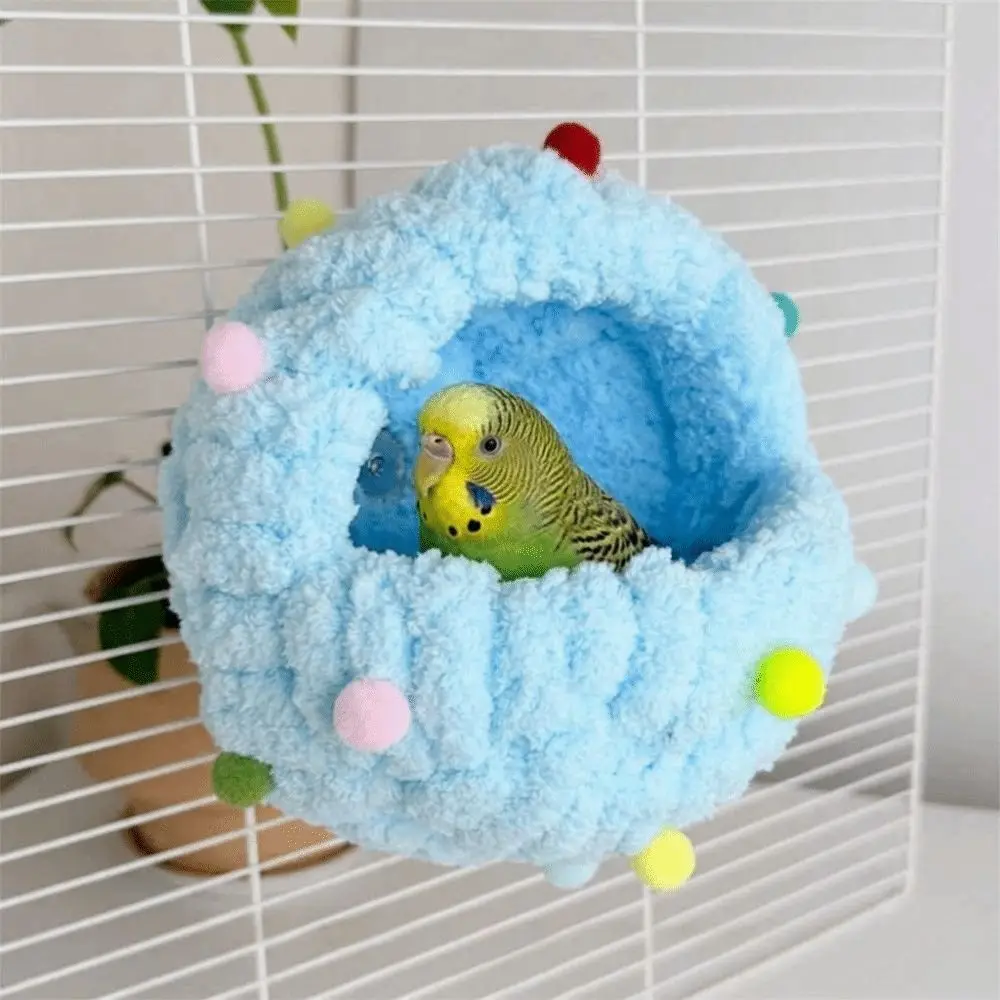 Soft Small Pet Bird Nest Handmade Warm Interior Hanging Sleeping Bed Screw Fixation Easy To Install Cotton Rope Bird House
