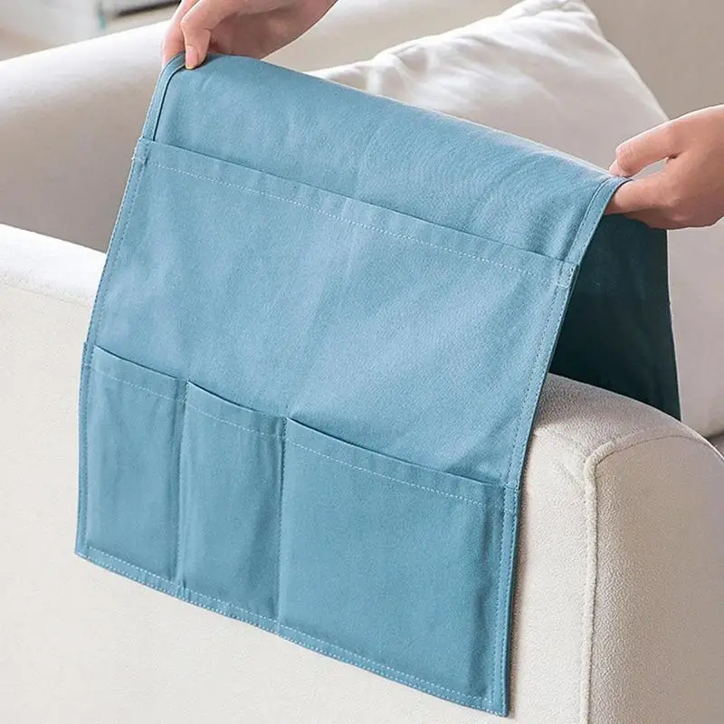 滑り止めキャンバスアームチェア,5つのポケット,ソファ,アームレスト,オーガナイザー,リモコンホルダー,リビング収納