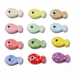 2pcs 11x19mm Handmade Ceramic Porcelain Loose Bead Fish Beads Charms for Earring Bracelet Necklace DIY Jewelry Making Accessory