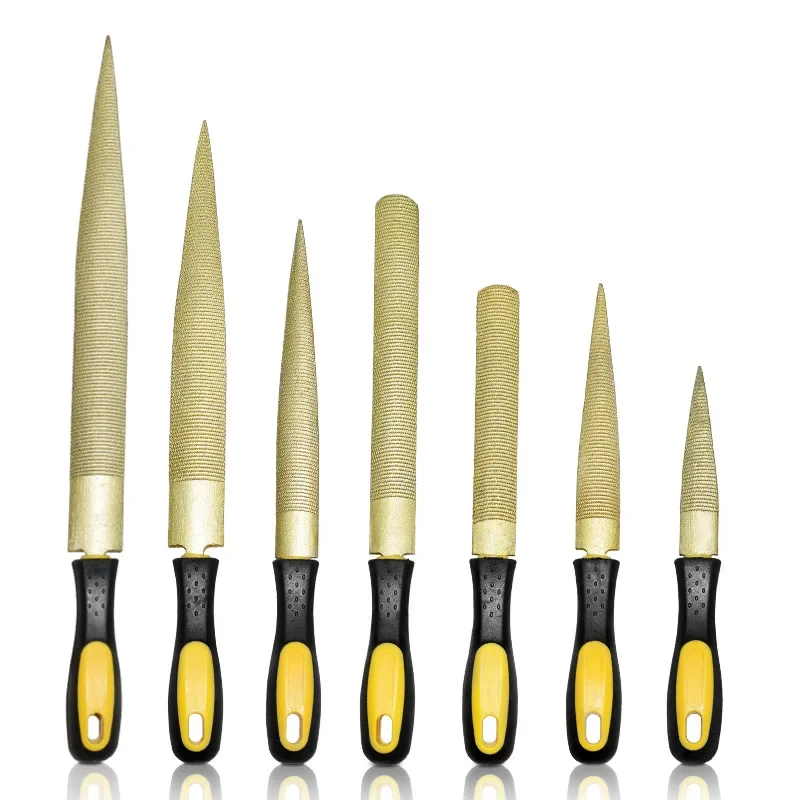 Lima de madera dura de acero alto carbono, Lima oro, diente fino puntiagudo, Lima media redonda, pulido  carpintería