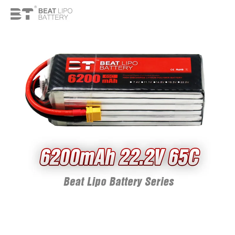 BT LIPO Battery 6200mAh/2S-6S/65C/Model Aircraft Battery