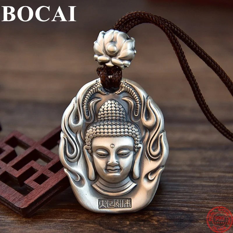 

BOCAI S999 Sterling Silver Pendants for Women Men Twelve Zodiac Protection Saint Buddha Argentum Amulet Jewelry Free Shipping